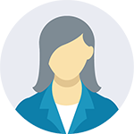 Graphic of a female person's head and shoulders